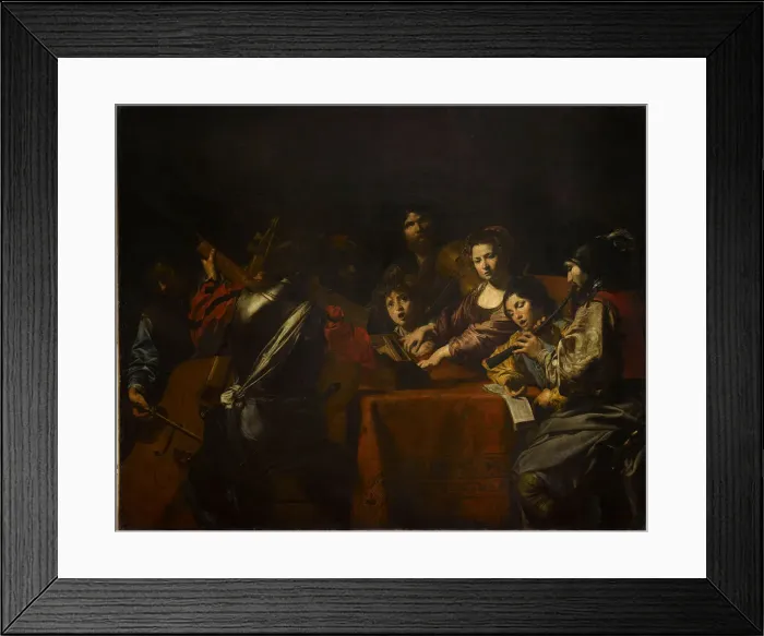 Framed Print : Concert with Eight Figures, 1628?1630 Framed Print : Concert with Eight Figures, 1628?1630