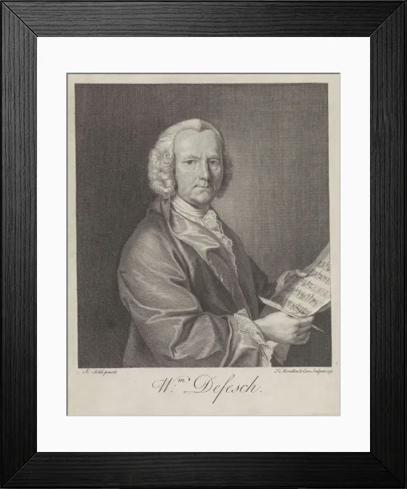 Framed Print : Portrait of the composer Willem de Fesch (1687-1761), 1751 Framed Print : Portrait of the composer Willem de Fesch (1687-1761), 1751