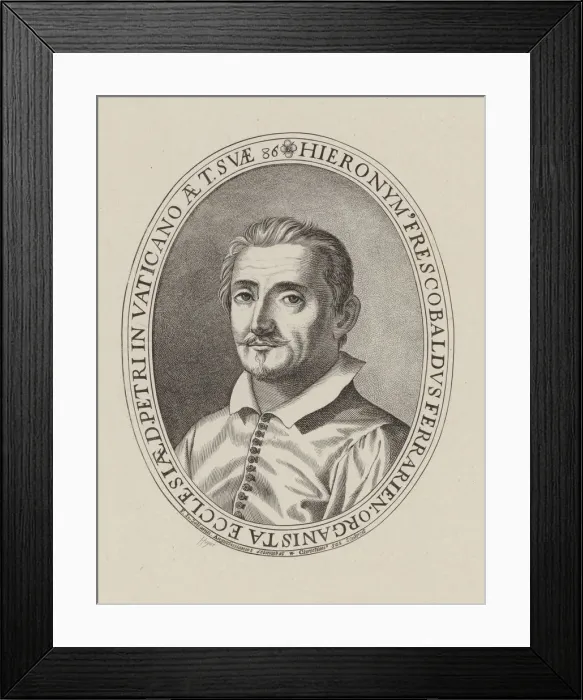 Framed Print : Portrait of the composer Girolamo Frescobaldi (1583-1643) Framed Print : Portrait of the composer Girolamo Frescobaldi (1583-1643)