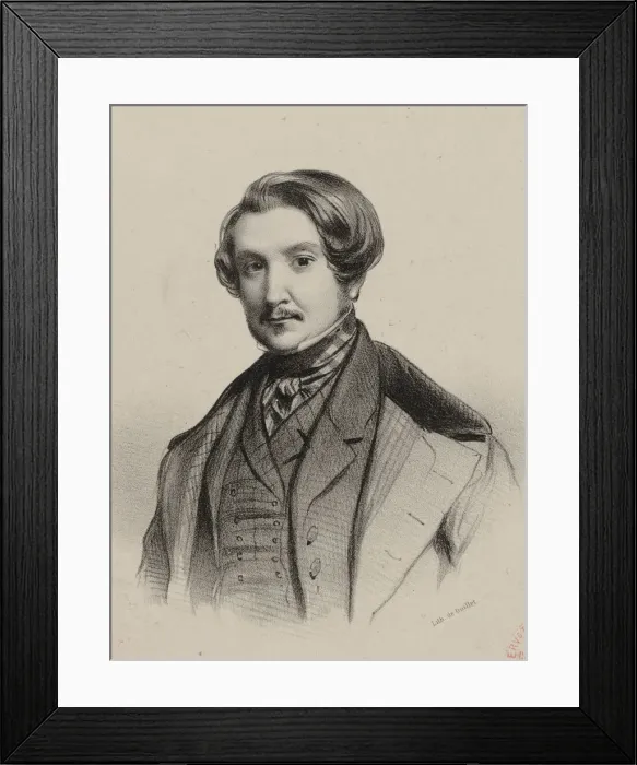 Framed Print : Portrait of the composer Vincenzo Gabussi (1800-1846), 1835 Framed Print : Portrait of the composer Vincenzo Gabussi (1800-1846), 1835