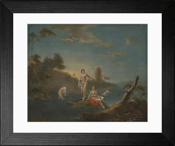 Framed Print : Four bathing girls
