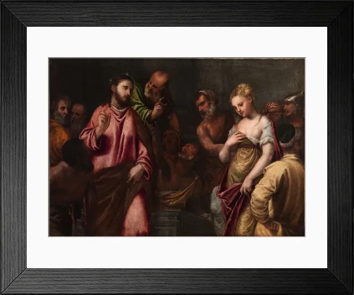 Framed Print : Christ and the Woman Taken in Adultery, c. 1550 Framed Print : Christ and the Woman Taken in Adultery, c. 1550
