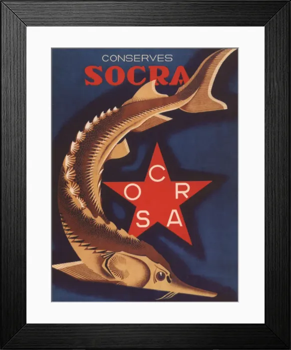 Framed Print : Advertising Poster for Canned Sturgeon, 1932 Framed Print : Advertising Poster for Canned Sturgeon, 1932