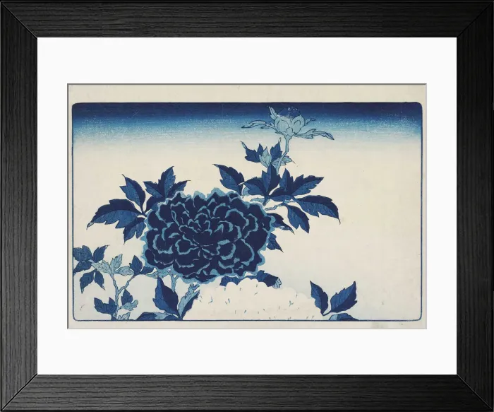 Framed Print : Aizuri-e with flowers Framed Print : Aizuri-e with flowers