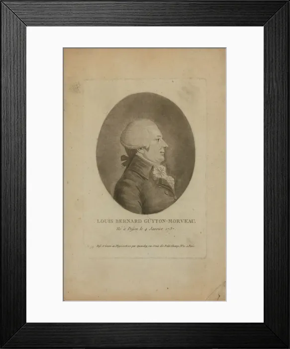 Framed Print : Louis Bernard Guyton de Morveau (1737-1816), 1790s Framed Print : Louis Bernard Guyton de Morveau (1737-1816), 1790s