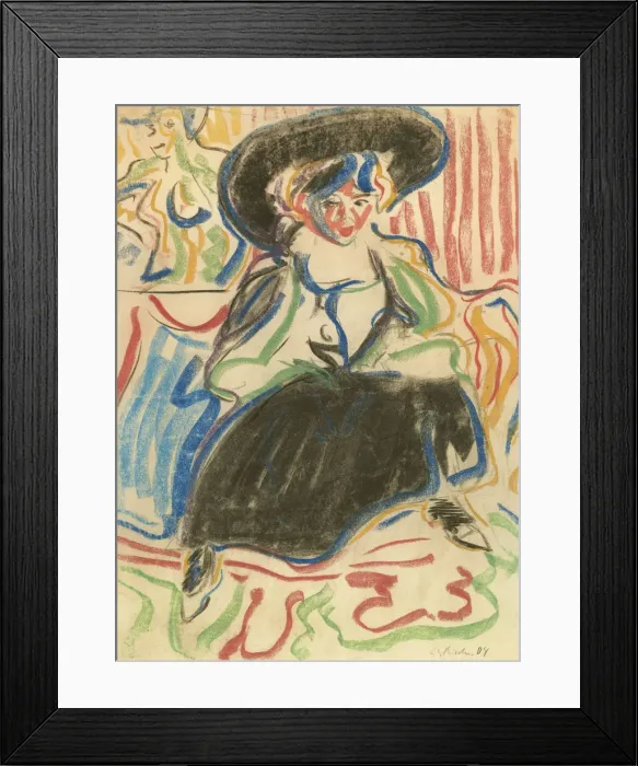 Framed Print : Seated Girl with Hat, 1909 Framed Print : Seated Girl with Hat, 1909