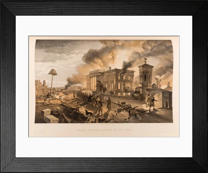 Framed Print : The burning of the Public Library and the Tower of the Winds in Sevastopol, 1855-1856 Framed Print : The burning of the Public Library and the Tower of the Winds in Sevastopol, 1855-1856