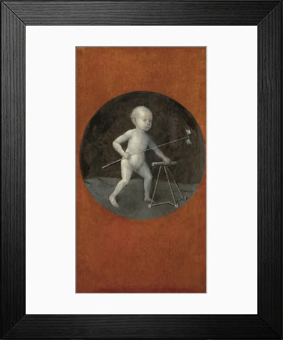 Framed Print : Child with Pinwheel and Toddler Chair. (Reverse of Christ Carrying the Cross), c. 1490 Framed Print : Child with Pinwheel and Toddler Chair. (Reverse of Christ Carrying the Cross), c. 1490
