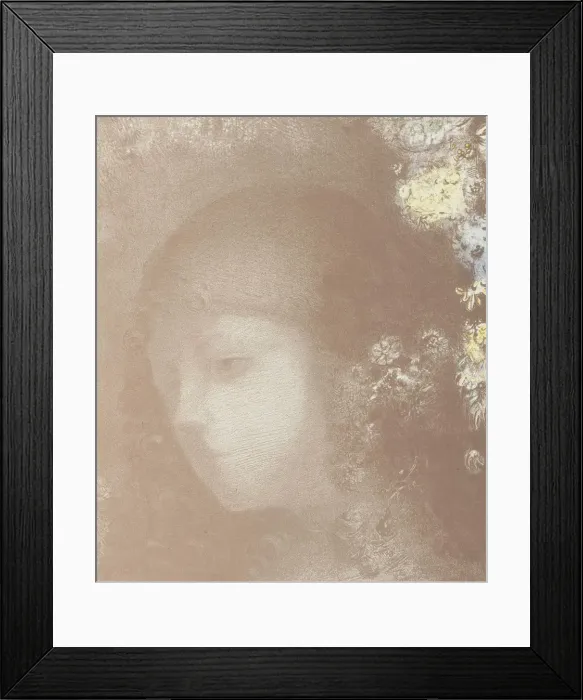 Framed Print : Childs Head with Flowers (Tete d enfant avec fleurs), 1897 Framed Print : Childs Head with Flowers (Tete d enfant avec fleurs), 1897