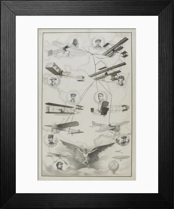 Framed Print : Aviation pioneers of France, 1910 Framed Print : Aviation pioneers of France, 1910