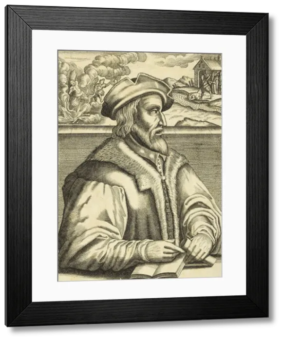 Framed Print : Balthasar Hubmaier, burned for heresy in Vienna, 1609 Framed Print : Balthasar Hubmaier, burned for heresy in Vienna, 1609