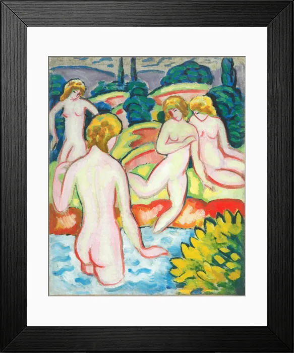 Framed Print : Bathers with Trees, 1910 Framed Print : Bathers with Trees, 1910
