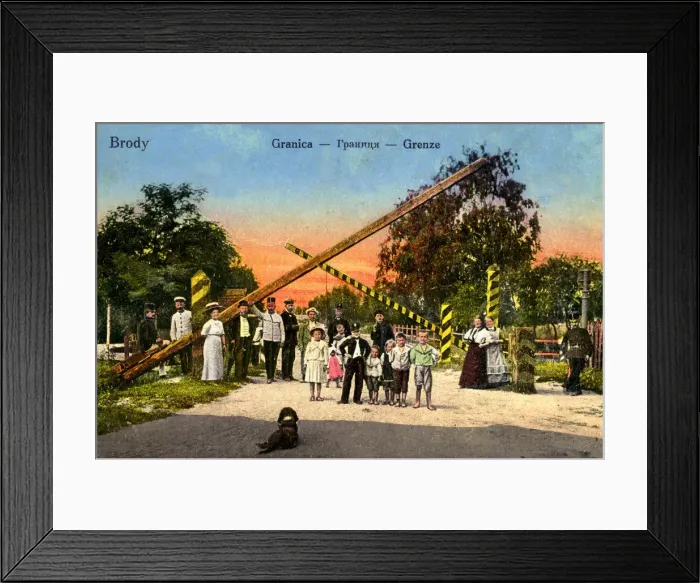 Framed Print : Border passage between Austrian and Russian empires at Brody, c. 1910 Framed Print : Border passage between Austrian and Russian empires at Brody, c. 1910