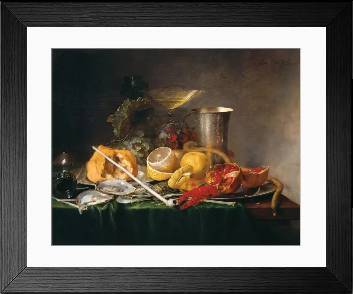 Framed Print : Breakfast with champagne glass and pipe Framed Print : Breakfast with champagne glass and pipe
