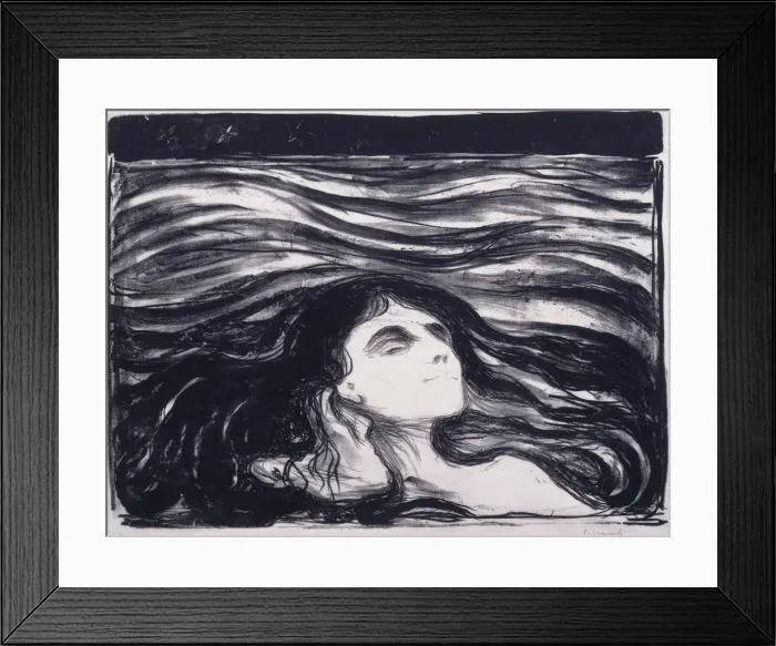 Framed Print : Lovers in the Waves (Elskende par i bolger), 1896 Framed Print : Lovers in the Waves (Elskende par i bolger), 1896