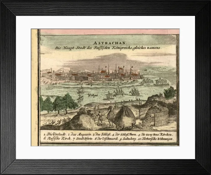 Framed Print : Map of Astrakhan, 1762 Framed Print : Map of Astrakhan, 1762