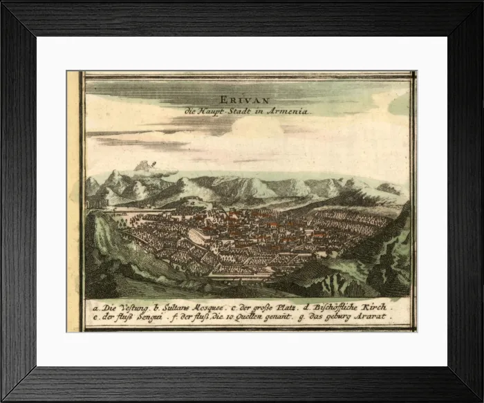Framed Print : Map of Yerevan, 1762 Framed Print : Map of Yerevan, 1762