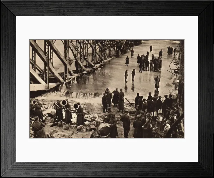 Framed Print : March 3, 1918 at the railway bridge over the Yaselda River, 1918 Framed Print : March 3, 1918 at the railway bridge over the Yaselda River, 1918