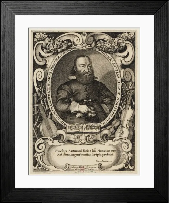 Framed Print : Portrait of the composer Johann Andreas Herbst (1588-1666), 1635 Framed Print : Portrait of the composer Johann Andreas Herbst (1588-1666), 1635