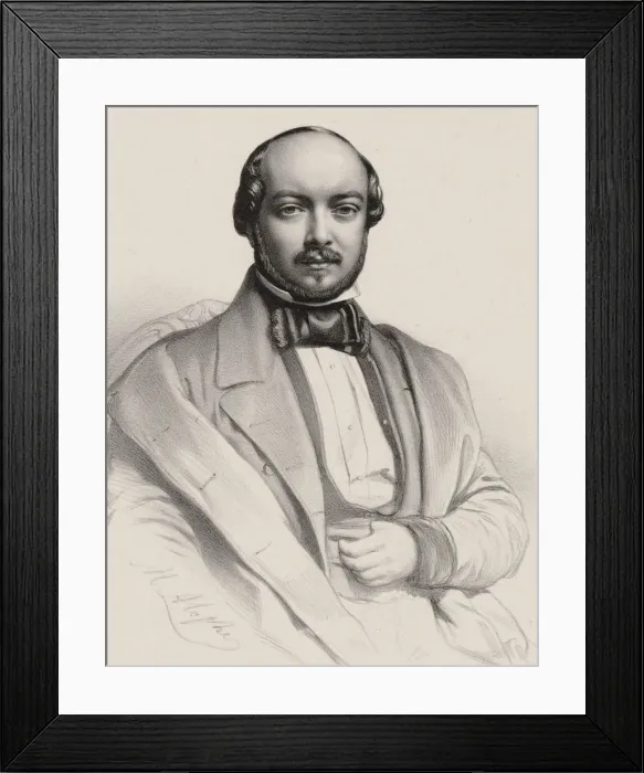 Framed Print : Portrait of the harpist and composer Felix Godefroid (1818-1897), 1855 Framed Print : Portrait of the harpist and composer Felix Godefroid (1818-1897), 1855