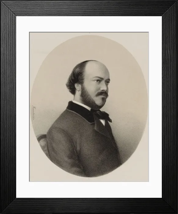Framed Print : Portrait of the harpist and composer Felix Godefroid (1818-1897), 1855 Framed Print : Portrait of the harpist and composer Felix Godefroid (1818-1897), 1855