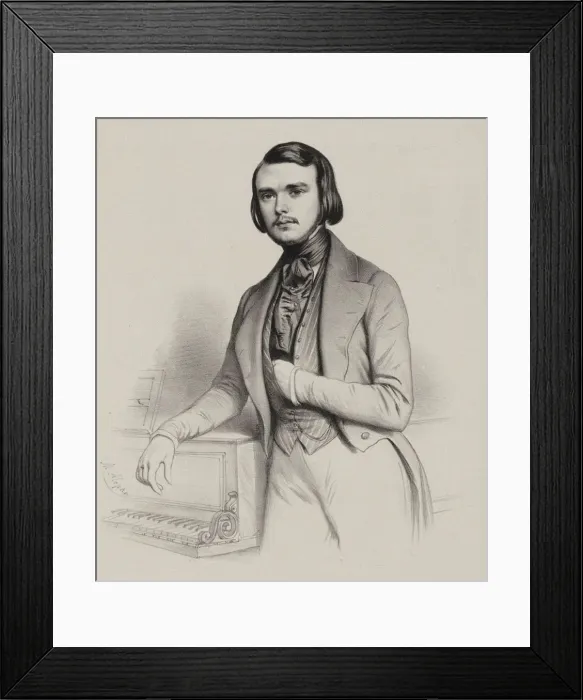 Framed Print : Portrait of the pianist and composer Alexandre Edouard Goria (1823-1860), 1845 Framed Print : Portrait of the pianist and composer Alexandre Edouard Goria (1823-1860), 1845