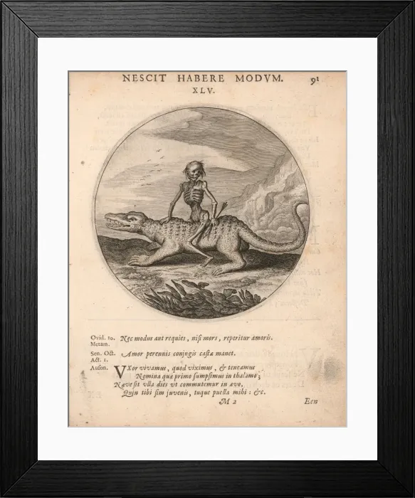 Framed Print : Emblem from Sinn- en Minne-beelden (Sense- and Love-pictures) by Jacob Cats, 1627 Framed Print : Emblem from Sinn- en Minne-beelden (Sense- and Love-pictures) by Jacob Cats, 1627