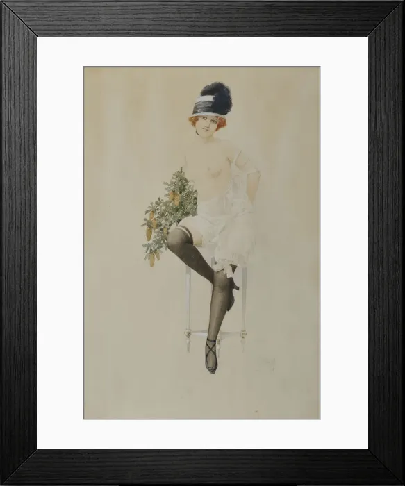 Framed Print : Female Nude, 1919 Framed Print : Female Nude, 1919