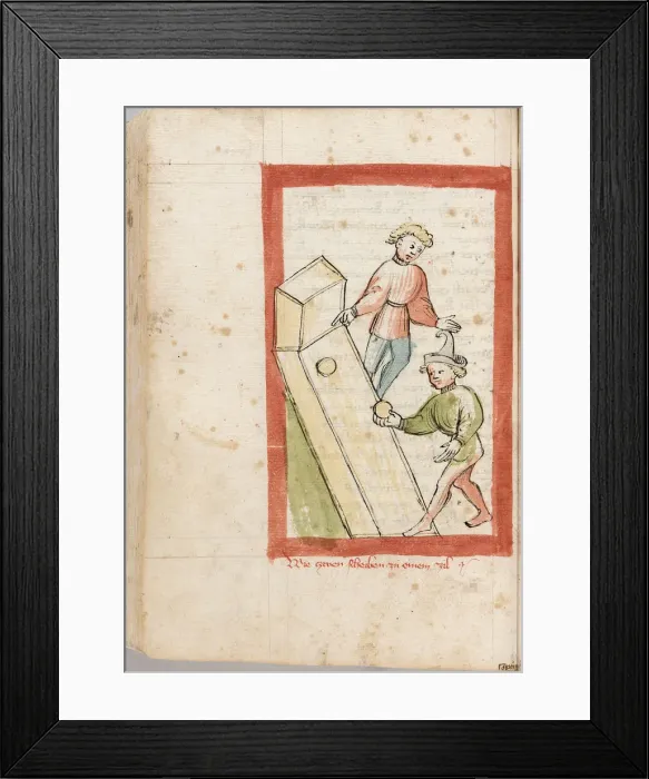 Framed Print : Two men bowling. From Der Renner by Hugo von Trimberg, 1411-1413 Framed Print : Two men bowling. From Der Renner by Hugo von Trimberg, 1411-1413