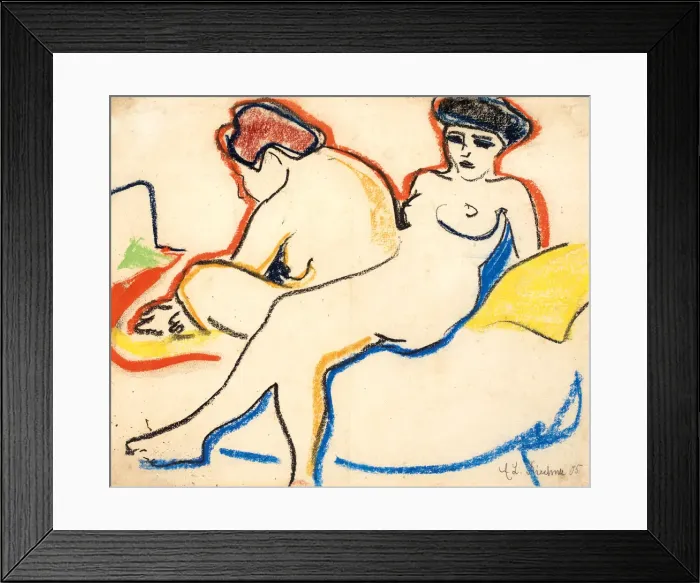 Framed Print : Two Nudes on a Bed, 1905 Framed Print : Two Nudes on a Bed, 1905