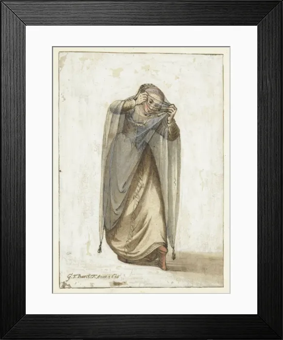Framed Print : Venetian courtesan, Between 1660 and 1670 Framed Print : Venetian courtesan, Between 1660 and 1670