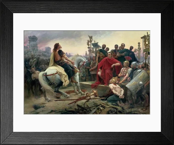 Framed Print : Vercingetorix throws down his arms at the feet of Julius Caesar, 1899 Framed Print : Vercingetorix throws down his arms at the feet of Julius Caesar, 1899