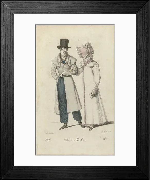Framed Print : Vienna Fashion. From Wiener Zeitung für Kunst, Literatur und Mode, 1819 Framed Print : Vienna Fashion. From Wiener Zeitung für Kunst, Literatur und Mode, 1819