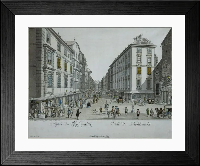 Framed Print : View of the Kohlmarkt and the Michaelerplatz in Vienna, 1786 Framed Print : View of the Kohlmarkt and the Michaelerplatz in Vienna, 1786