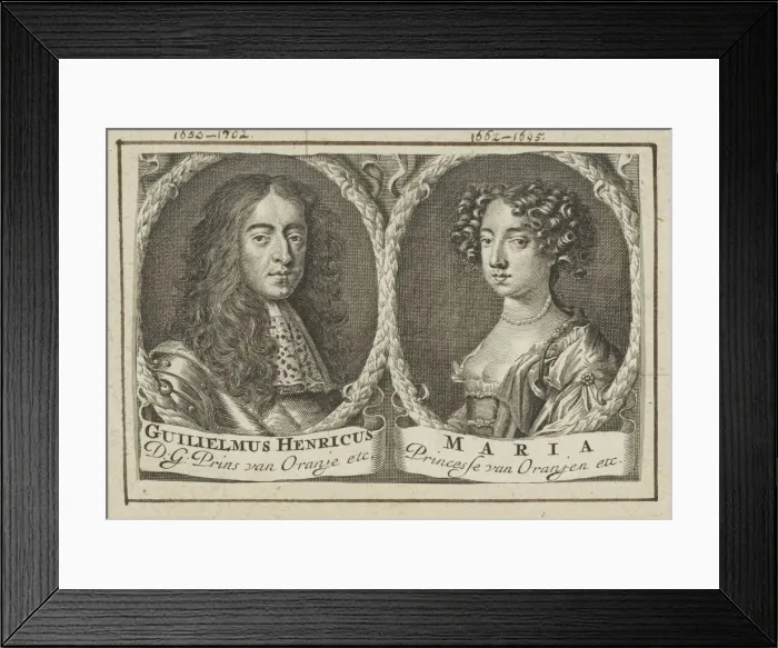 Framed Print : Wedding portrait of Willem III and Mary II Stuart, 1688 Framed Print : Wedding portrait of Willem III and Mary II Stuart, 1688