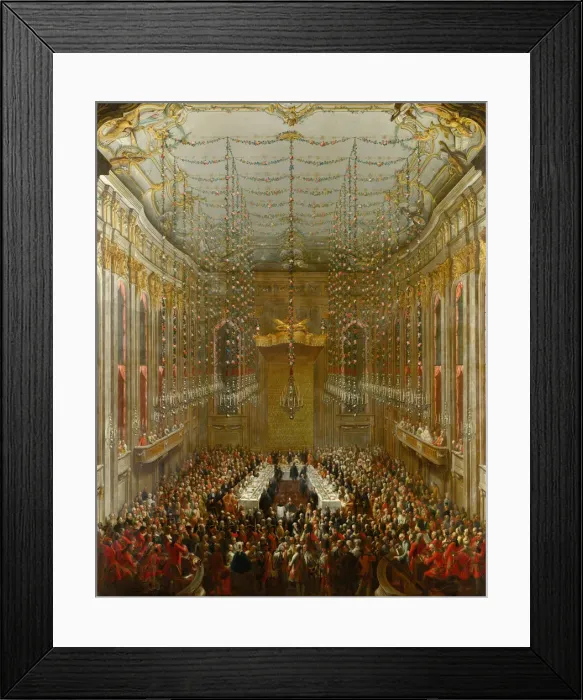 Framed Print : Wedding Supper in the Redoute Hall of the Vienna Hofburg, 1760, 1763
