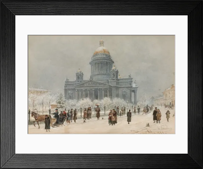 Framed Print : Winter Landscape with the Saint Isaacs Cathedral, 1869 Framed Print : Winter Landscape with the Saint Isaacs Cathedral, 1869