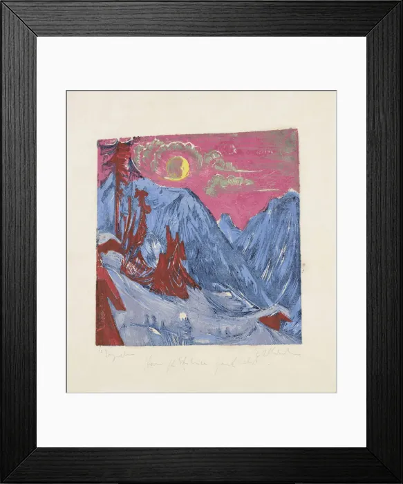 Framed Print : Winter Night with Moon, 1919 Framed Print : Winter Night with Moon, 1919