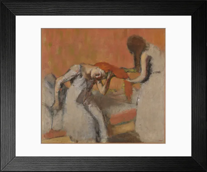 Framed Print : Woman having her hair combed, 1896 Framed Print : Woman having her hair combed, 1896