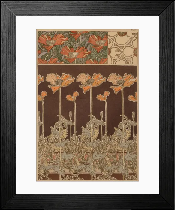 Framed Print : Textile design, c. 1900 Framed Print : Textile design, c. 1900