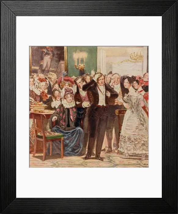 Framed Print : Illustration to the comedy Woe from Wit by Alexander Griboyedov, 1913 Framed Print : Illustration to the comedy Woe from Wit by Alexander Griboyedov, 1913