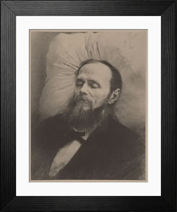 Framed Print : Fyodor Dostoyevsky on the deathbed, 1881 Framed Print : Fyodor Dostoyevsky on the deathbed, 1881