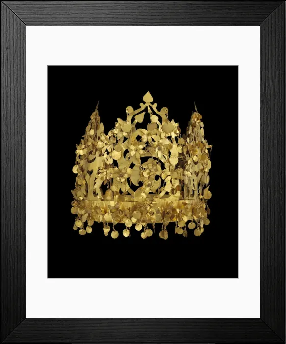 Framed Print : Gold crown from Tillya Tepe, 1st century Framed Print : Gold crown from Tillya Tepe, 1st century