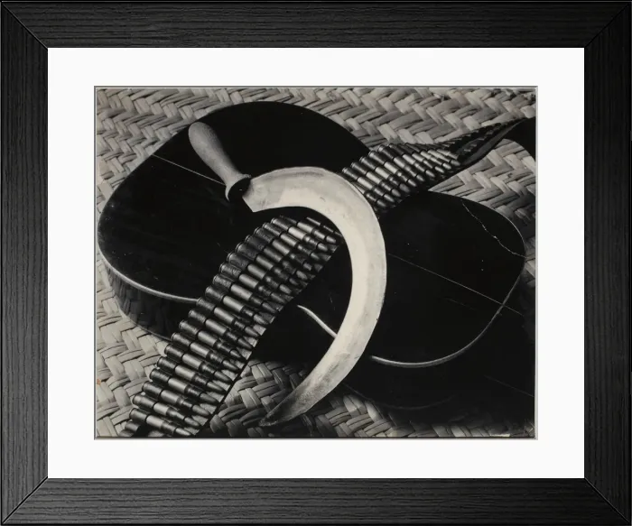 Framed Print : Guitare, cartouchiere et faucille (Guitar, cartridge belt and sickle), 1929 Framed Print : Guitare, cartouchiere et faucille (Guitar, cartridge belt and sickle), 1929