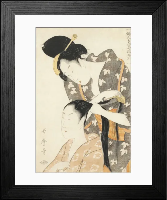 Framed Print : Hairdresser (Kamiyui), c. 1798 Framed Print : Hairdresser (Kamiyui), c. 1798