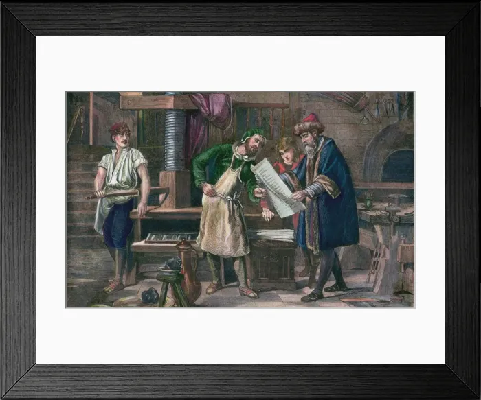 Framed Print : Johannes Gutenberg in his workshop Framed Print : Johannes Gutenberg in his workshop