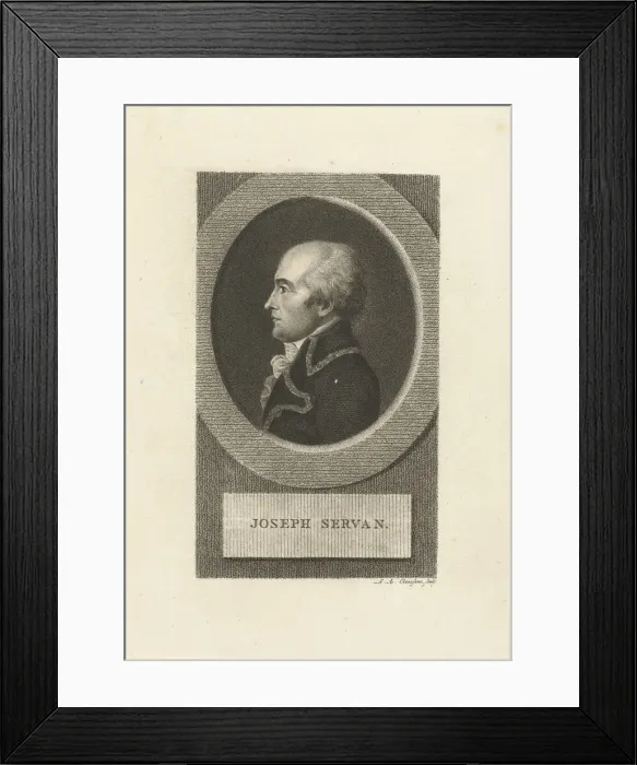 Framed Print : Joseph Marie Servan de Gerbey (1741-1808), 1790s Framed Print : Joseph Marie Servan de Gerbey (1741-1808), 1790s