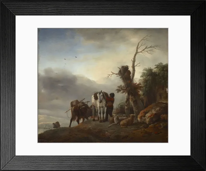 Framed Print : Landscape with Packhorses, c. 1647-1648 Framed Print : Landscape with Packhorses, c. 1647-1648