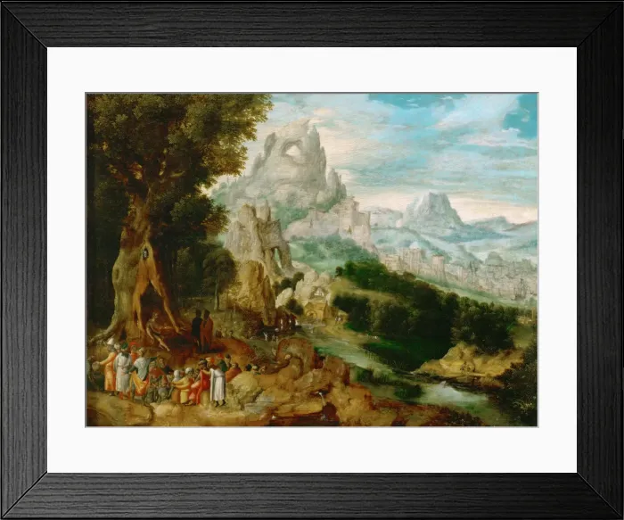 Framed Print : Landscape with Saint John the Baptist Preaching, ca 1535-1540 Framed Print : Landscape with Saint John the Baptist Preaching, ca 1535-1540