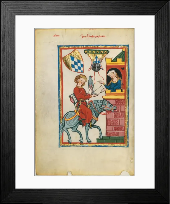 Framed Print : Leuthold of Seven (From the Codex Manesse), Between 1305 and 1340 Framed Print : Leuthold of Seven (From the Codex Manesse), Between 1305 and 1340